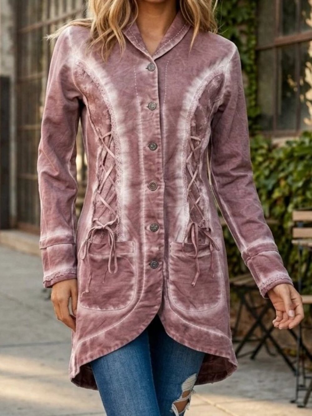Joe Browns Tie & Dye Lace Buttondown Jacket Top M
